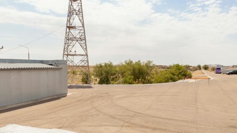 Industrial site with launch tower — Stillmotion