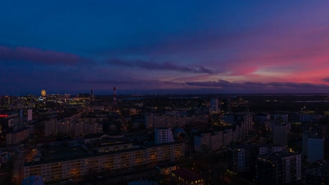 City skyline with skyscrapers at dusk — Stillmotion