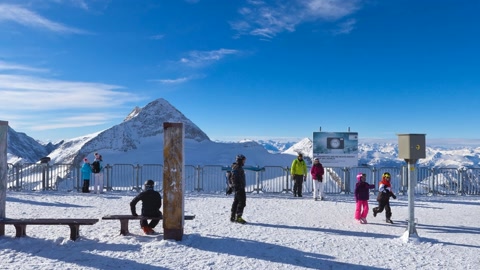 Snowy mountain summit ski slope — Stillmotion