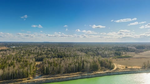Sandy river landscape with forest — Stillmotion