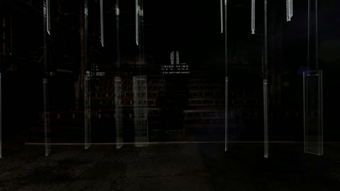 Dim industrial interior with hanging lights — Stillmotion