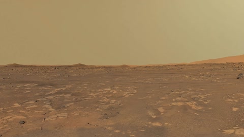 Mars rover on rocky desert plain — Stillmotion
