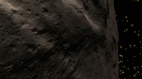 Rocky asteroid under starry night sky — Stillmotion