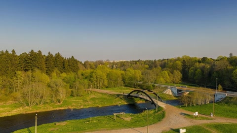 Golf course with river and forest — Stillmotion