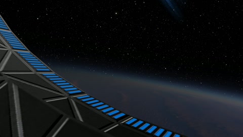 Orbital elevator shaft at night — Stillmotion