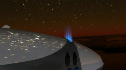 Night desert dunes with spacecraft — Stillmotion