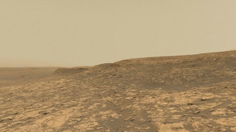 Rocky desert landscape with rover equipment — Stillmotion
