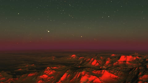 Starry sky over red terrain — Stillmotion