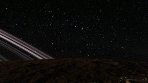 Ringed planet under starry night sky — Stillmotion