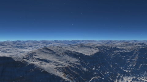 Snow-covered mountain range under dark sky — Stillmotion