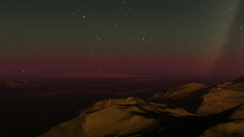 Volcanic mountains under starry sky — Stillmotion