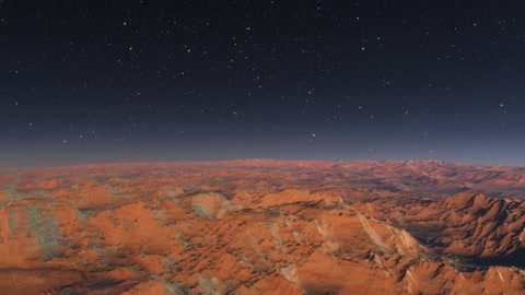 Volcanic rocky terrain under stars — Stillmotion