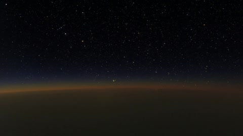 Starry night sky over planet rings — Stillmotion