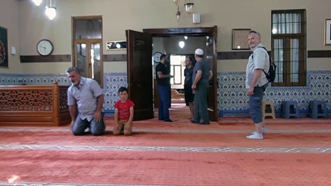 Decorated mosque prayer hall interior — Stillmotion