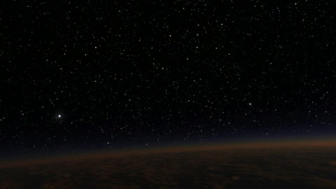 Spacecraft above desert at night sky — Stillmotion