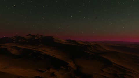 Starry sky over dark desert dunes — Stillmotion