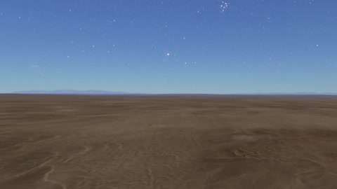 Starry desert with distant mountain — Stillmotion