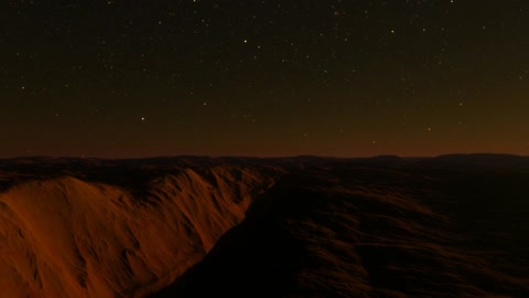 Nighttime badlands under starry sky — Stillmotion