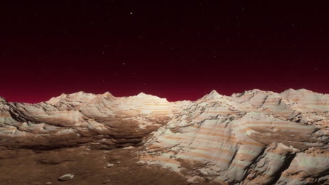 Rocky badlands terrain under dark sky — Stillmotion