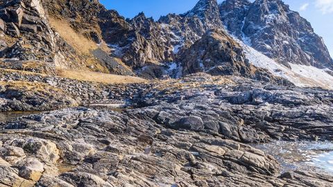 Rocky coastal cliffs and open sea — Stillmotion