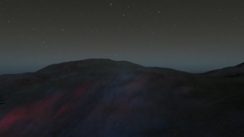 Night volcano landscape under stars — Stillmotion