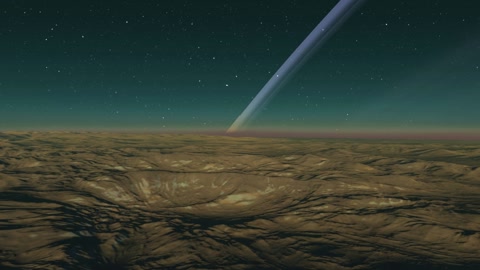 Night desert terrain with rocky ridges — Stillmotion