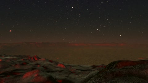 Night volcanic terrain under stars — Stillmotion