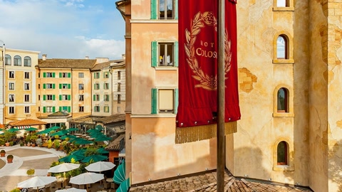 Stone amphitheater overlooking plaza — Stillmotion