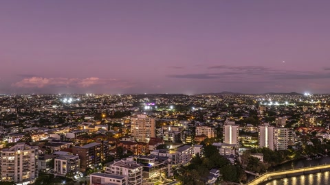 City skyline with river and bridge — Stillmotion