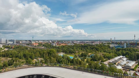 City stadium under bright skies — Stillmotion