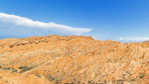 Colorful eroded badlands under blue sky — Stillmotion