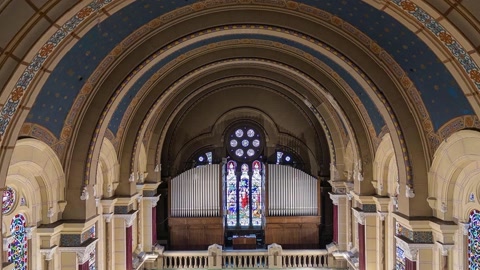 Ornate church interior with stained glass — Stillmotion