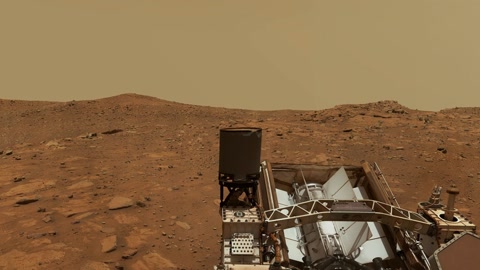 Martian desert landscape with rover equipment — Stillmotion