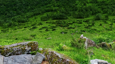 Stone cottages in mountain valley — Stillmotion