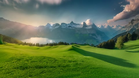 Mountain golf course at sunset — Stillmotion