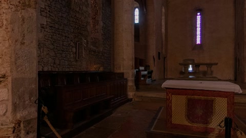 Interior of stone church nave — Stillmotion