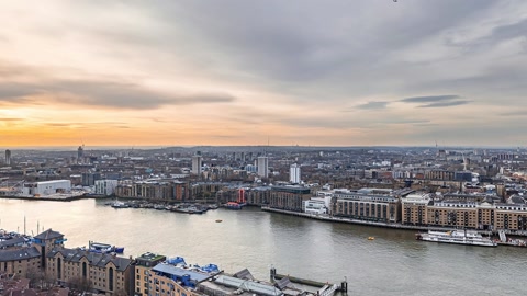 London skyline over the Thames River — Stillmotion
