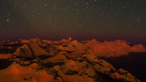Starry night over rugged badlands — Stillmotion