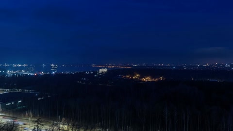 Night highway through city streets — Stillmotion