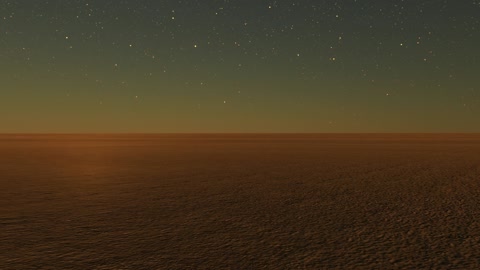 Starry barren plain with distant glowing horizon — Stillmotion
