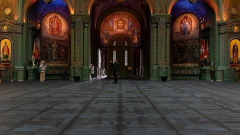 Ornate cathedral interior with icons — Stillmotion