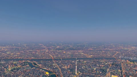 Aerial cityscape at dusk — Stillmotion