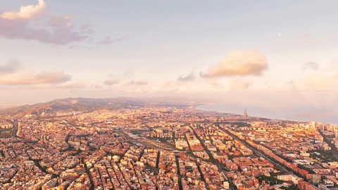Coastal city at sunset — Stillmotion
