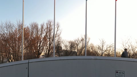 ESO Headquarters with flags flying — Stillmotion